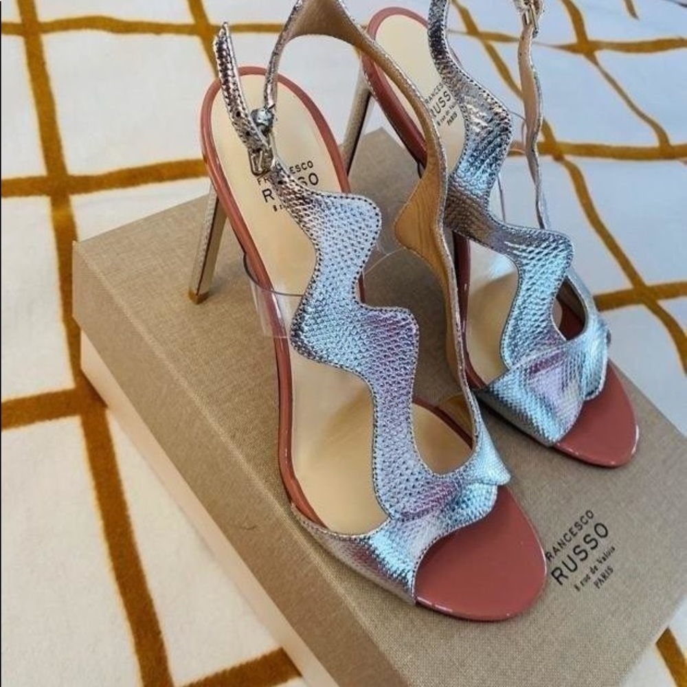 FRANCESCO RUSSO Heeled Sandals Silver Women